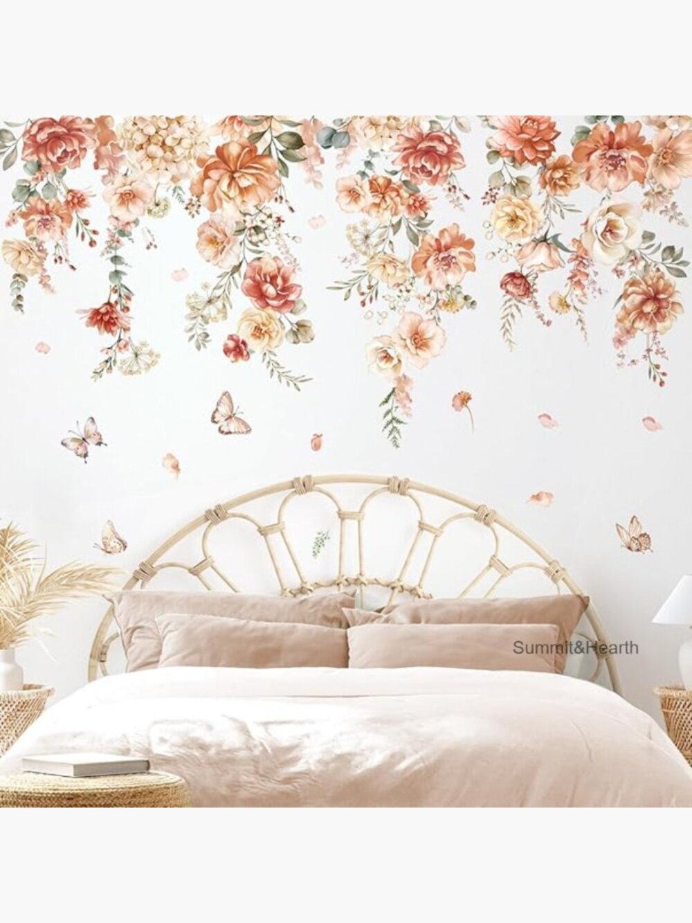 Large Boho Flower Wall Decals Vinyl Stickers Removable Home Decor